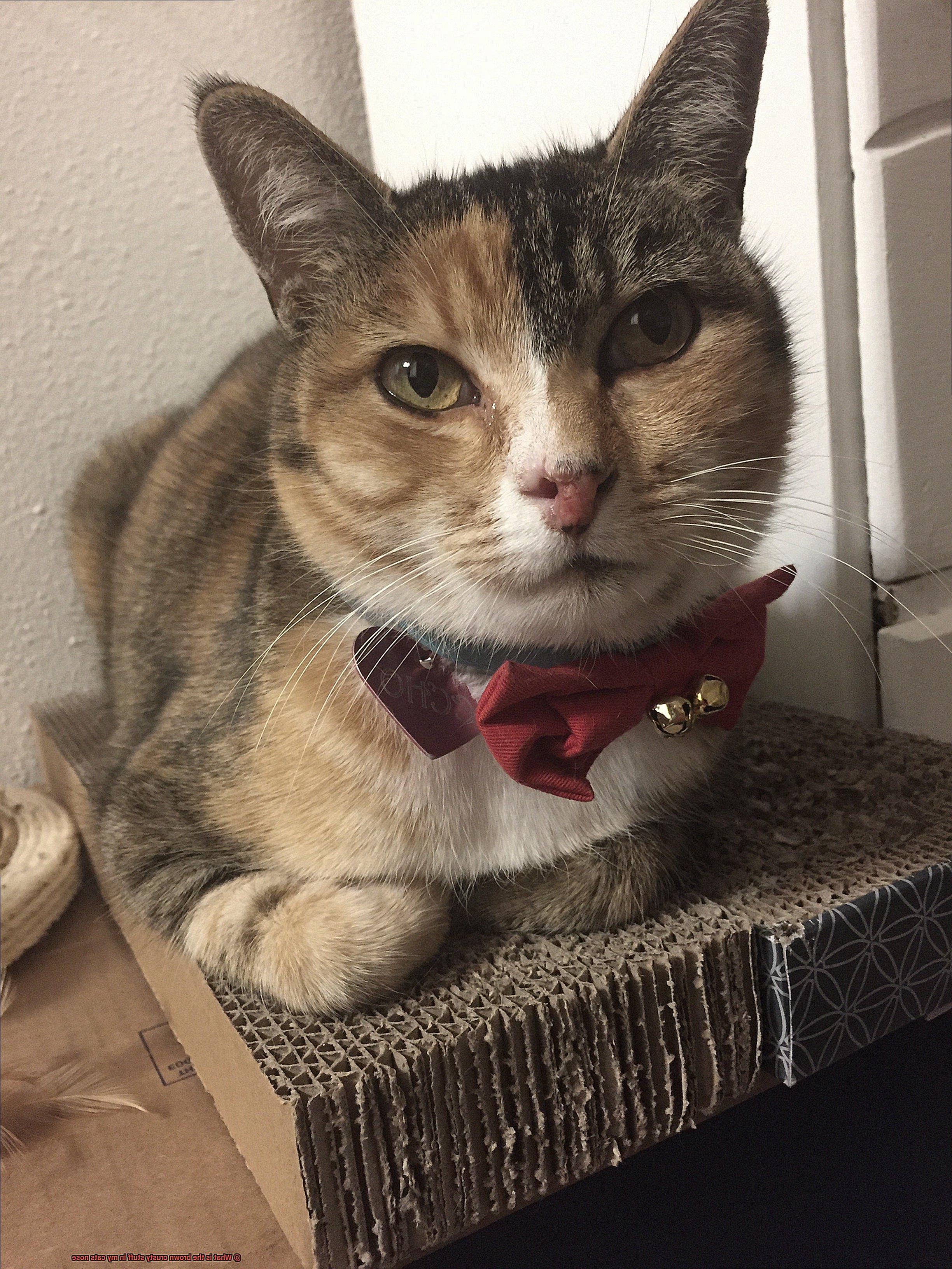 What is the brown crusty stuff in my cats nose-7
